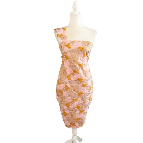 Anthropologie Floral Applique Dress 2 Pink NWT - Picture 2 of 11